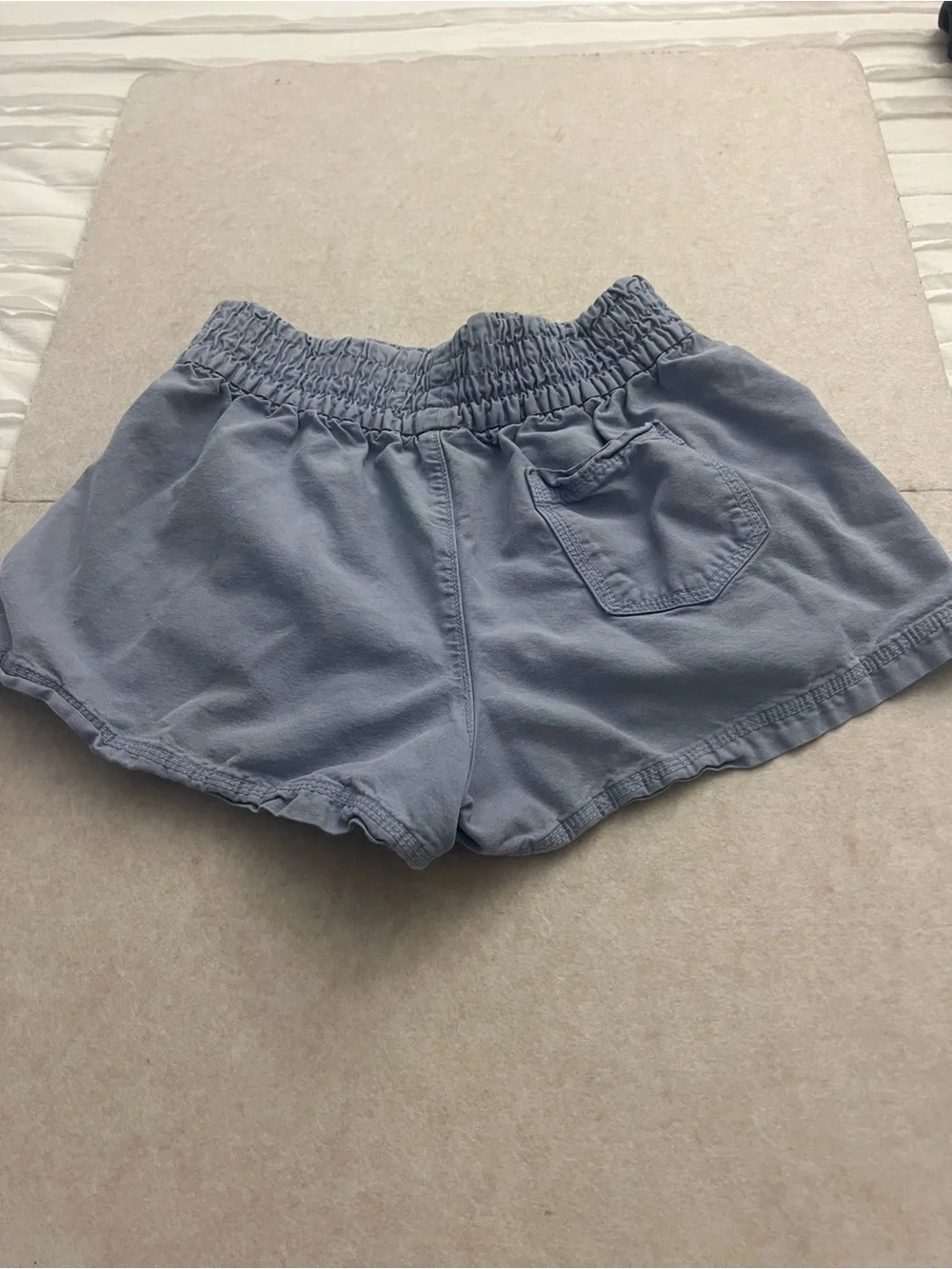 Aerie Blue Smocked Waist Pull-On Shorts